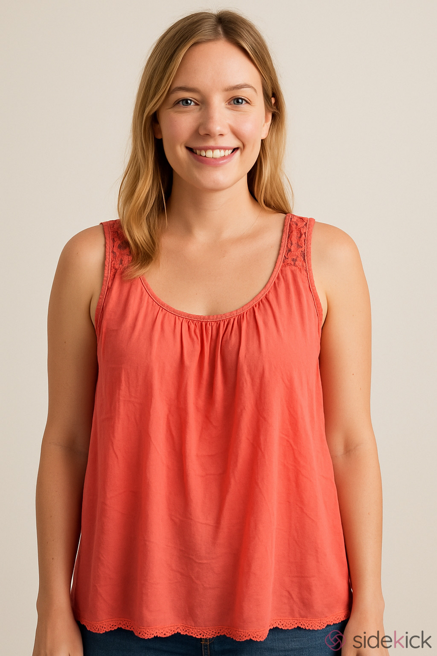 NEW Tank Top With Lace Accents by Beyond Capri